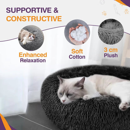 Dark Grey Donut Cat Bed