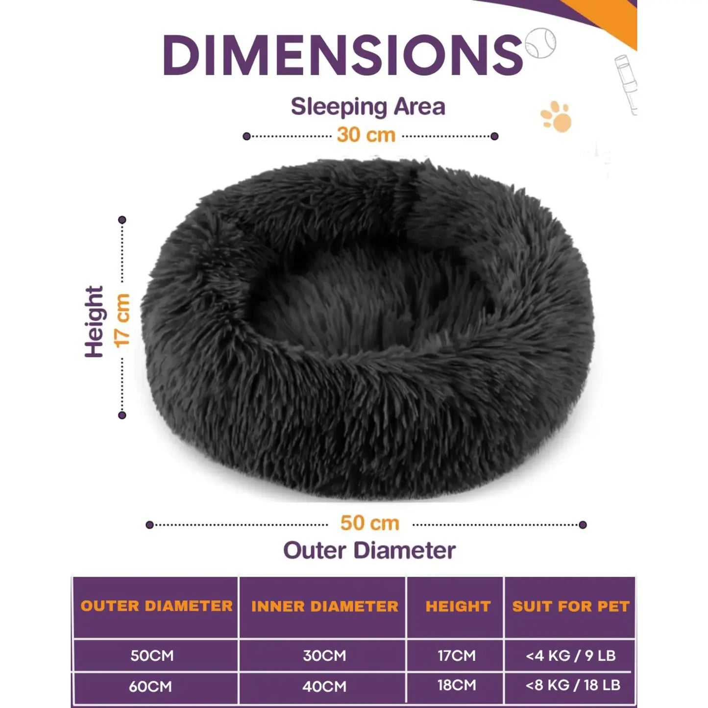 Dark Grey Cat Bed