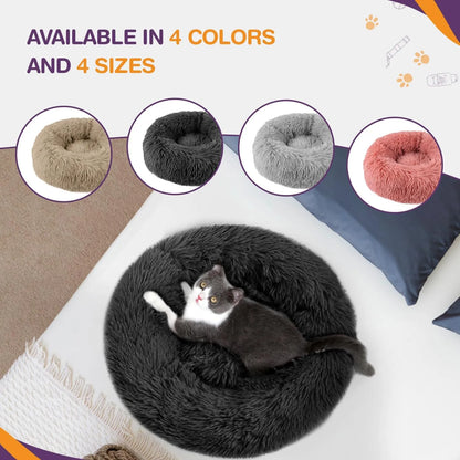 Dark Grey Round plush pet Bed