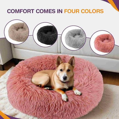Pink donut dog Bed is also available in 4 colors