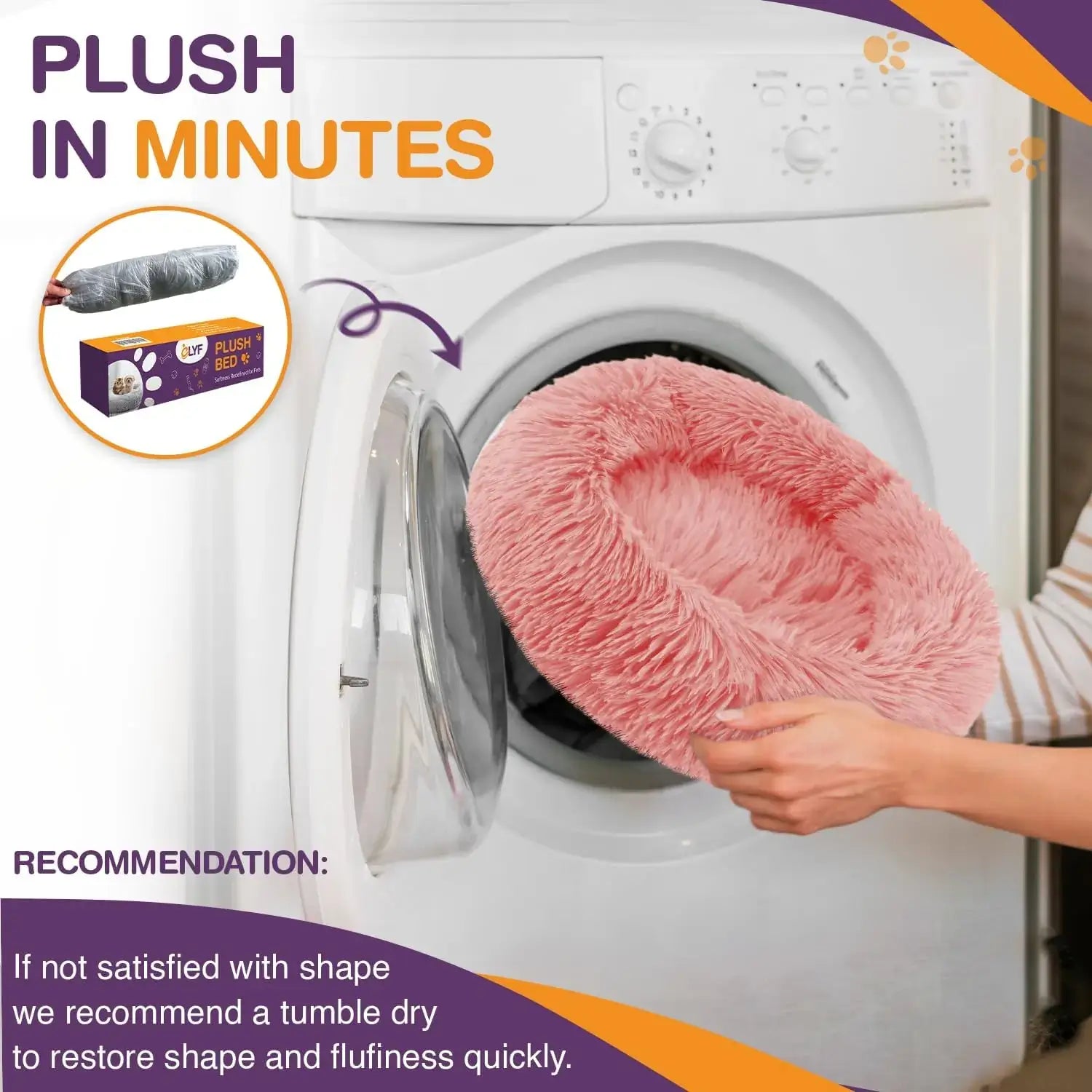Washable Pink Dog Bed