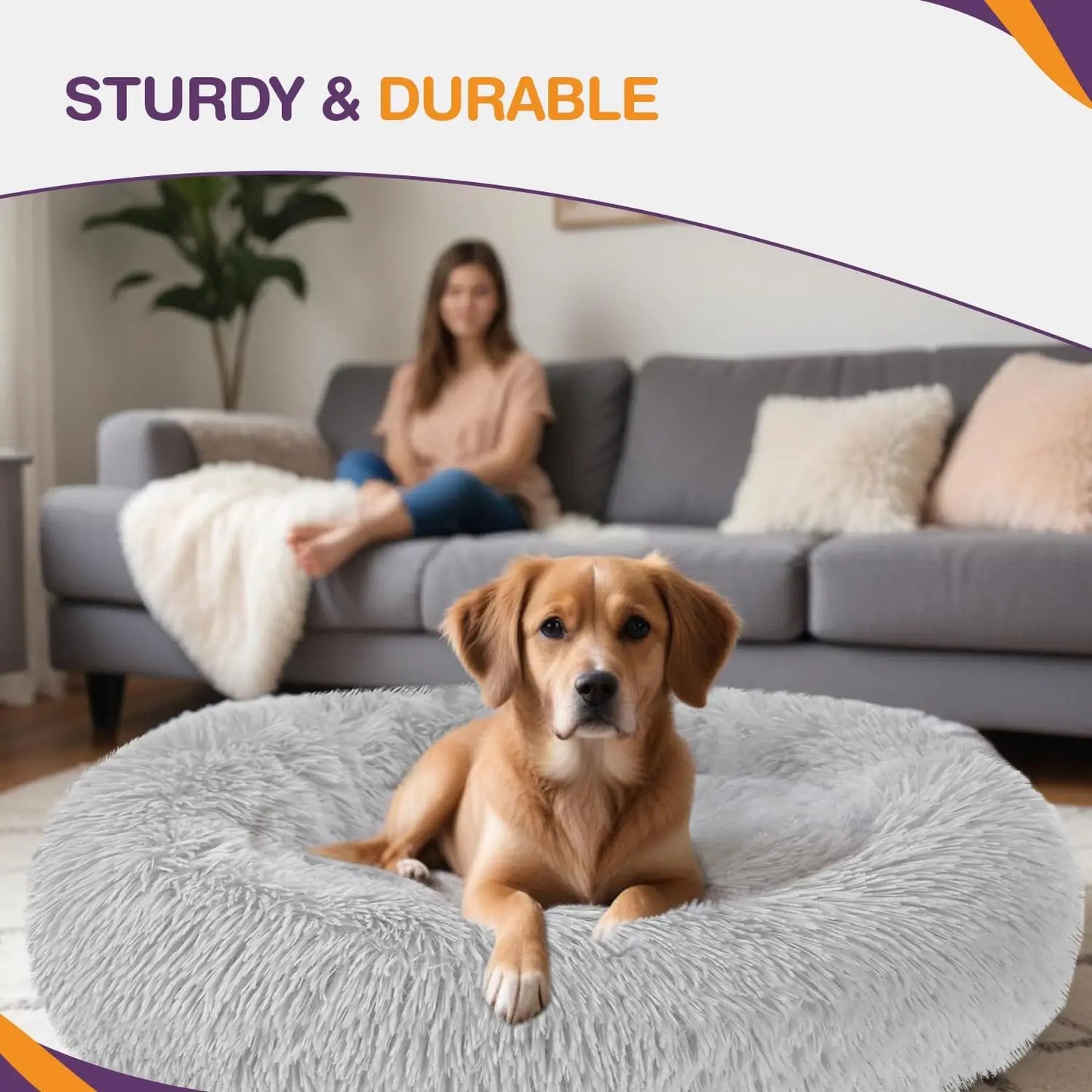 donut dog Bed grey